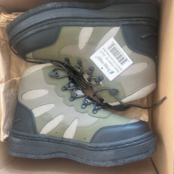 FROGG TOGGS Skilak PRO Premium WADING Wader BOOTS Felt Sole Men Size 8 Khaki NEW - Picture 1 of 2
